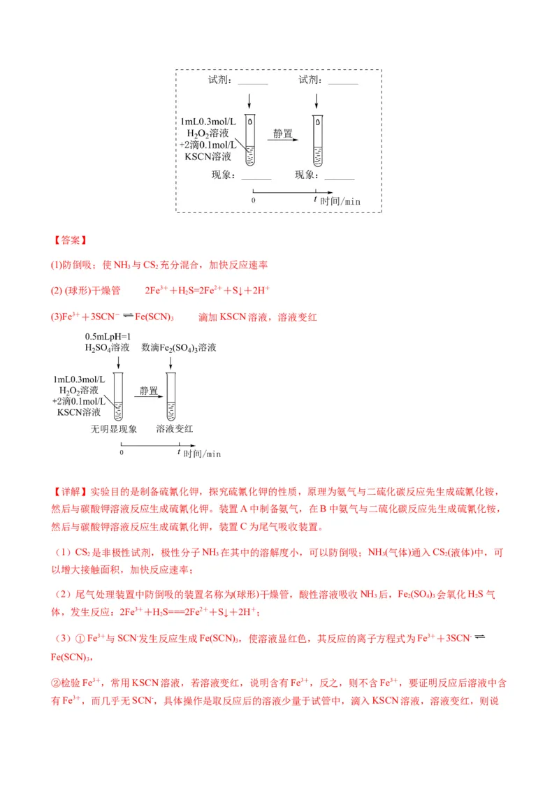 重难点14性质探究型实验综合题-2024年高考化学热点&middot;重点&middot;难点专练（新高考专用）（解析版）_05高考化学_2024年新高考资料_3.2024专项复习