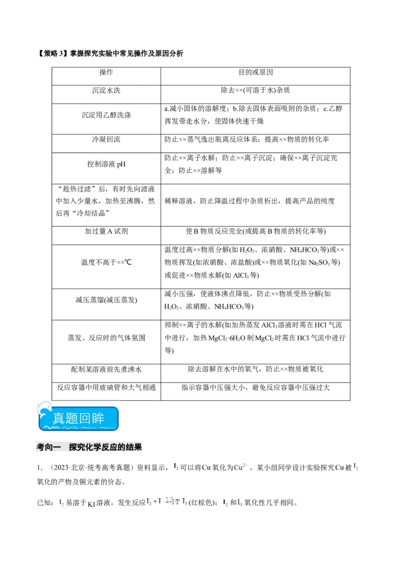 重难点14性质探究型实验综合题-2024年高考化学热点&middot;重点&middot;难点专练（新高考专用）（解析版）_05高考化学_2024年新高考资料_3.2024专项复习