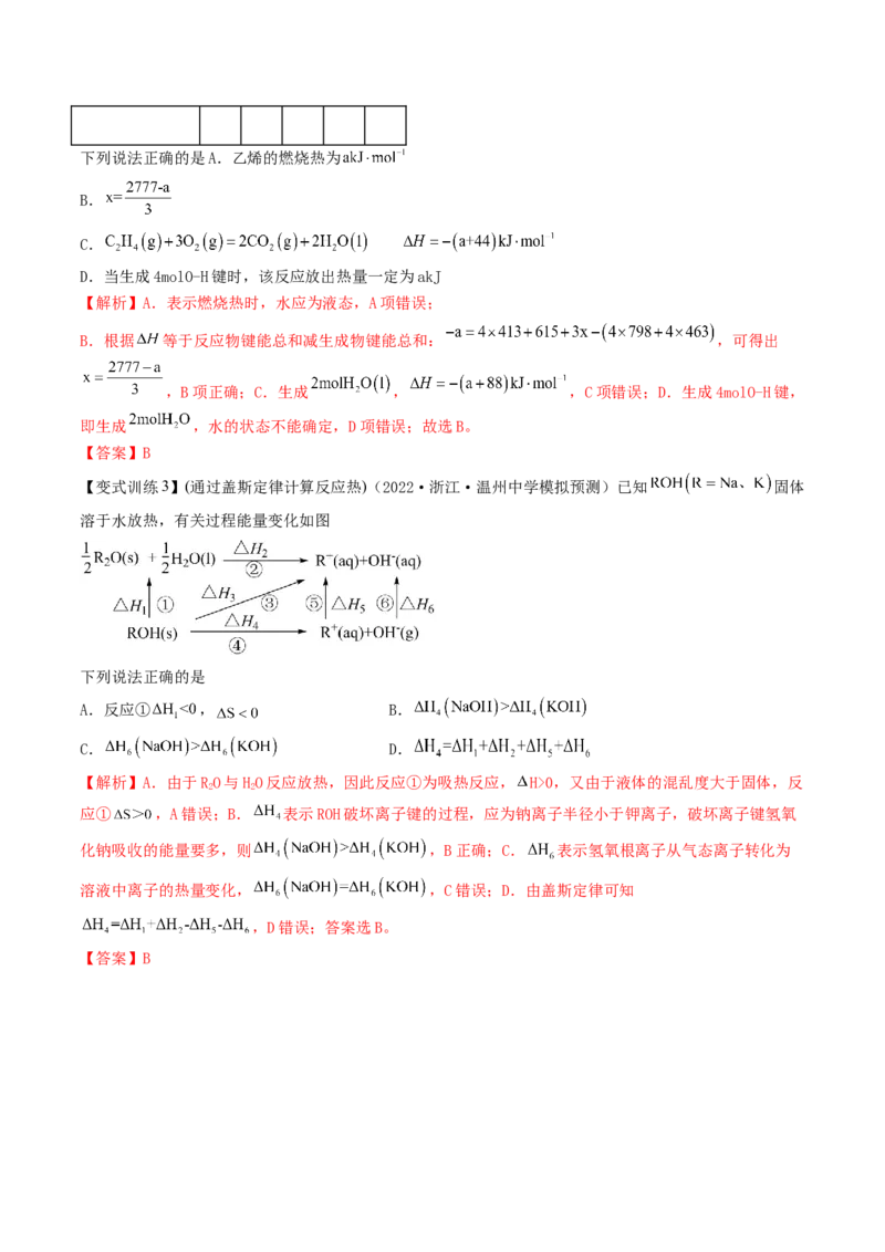 高考解密06化学反应与能量变化（讲义）-高频考点解密2023年高考化学二轮复习讲义+分层训练（新高考专用）（解析版）_05高考化学_新高考复习资料_2023年新高考资料_二轮复习