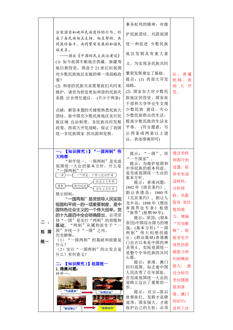 第四单元民族团结与祖国统一（大单元教学设计）-（统编版）_新八下历史_00、更新资料3月23日_第二套(4)_大单元教学课件+教学设计-U40_第四单元民族团结与祖国统一（12-14）