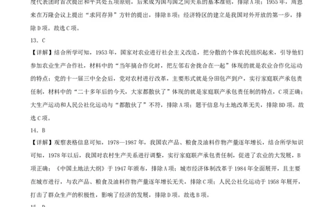 （选择题专练50题）第三单元中国特色社会主义道路（（答案教师版））_新八下历史_00、更新资料3月23日_第二套(4)_单元知识复习专项-U89_2024版