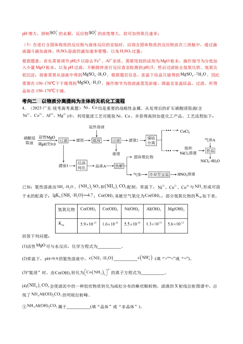 重难点16化学工艺流程综合题-2024年高考化学热点&middot;重点&middot;难点专练（新高考专用）（解析版）_05高考化学_2024年新高考资料_3.2024专项复习
