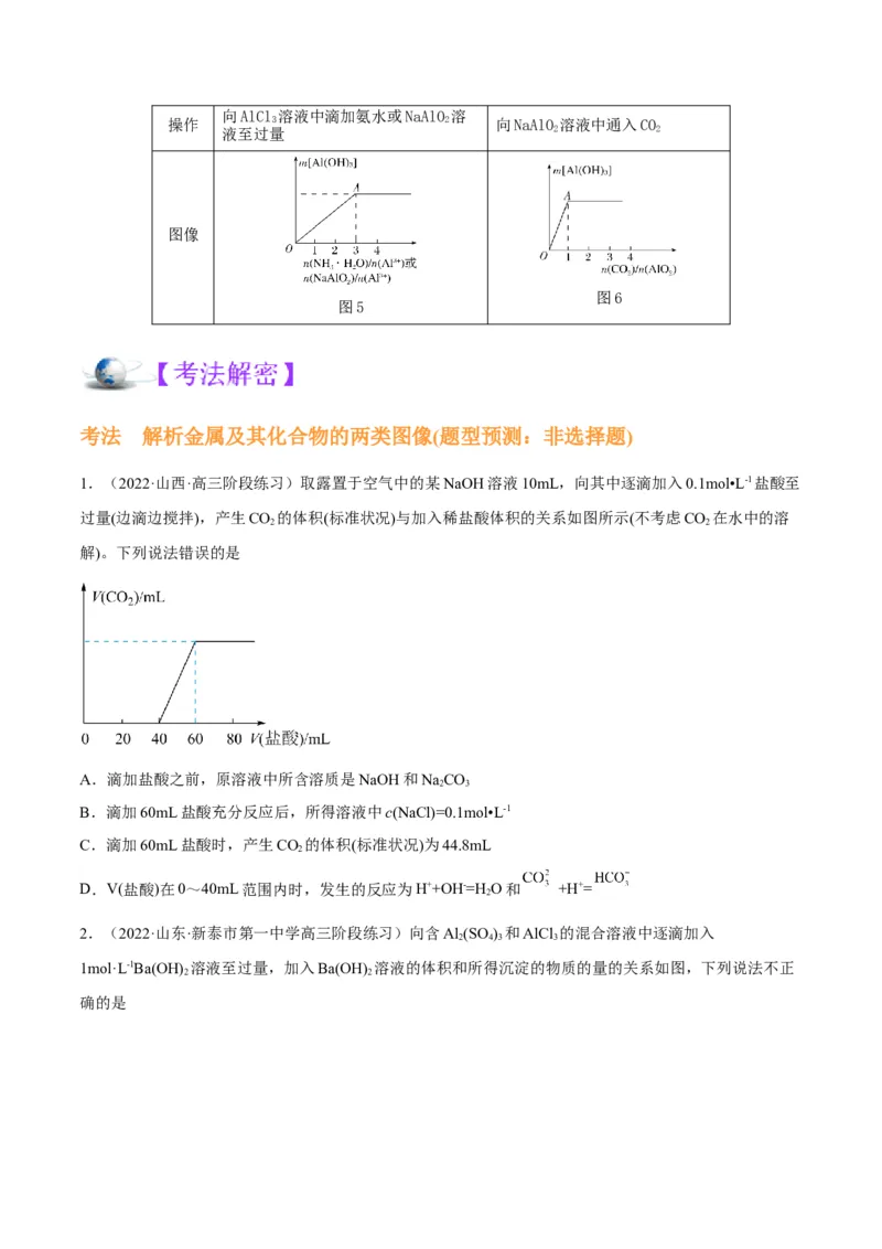 解密10金属及其化合物（讲义）-高频考点解密2022年高考化学二轮复习讲义+分层训练（全国通用）（原卷版）_05高考化学_通用版（老高考）复习资料_2023年复习资料_二轮复习
