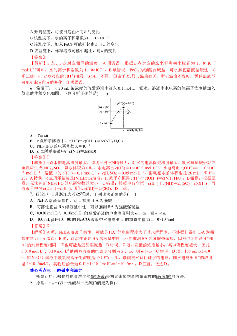 解密10水溶液中离子反应(讲义)-高频考点解密2021年高考化学二轮复习讲义+分层训练_05高考化学_新高考复习资料_2021新高考资料