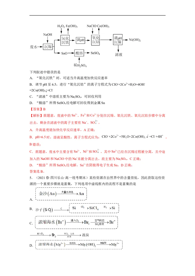 解密12化学工艺流程（分层训练）（解析版）_05高考化学_通用版（老高考）复习资料_2023年复习资料_二轮复习_高频考点解密2023年高考化学二轮复习讲义+分层训练（全国通用）