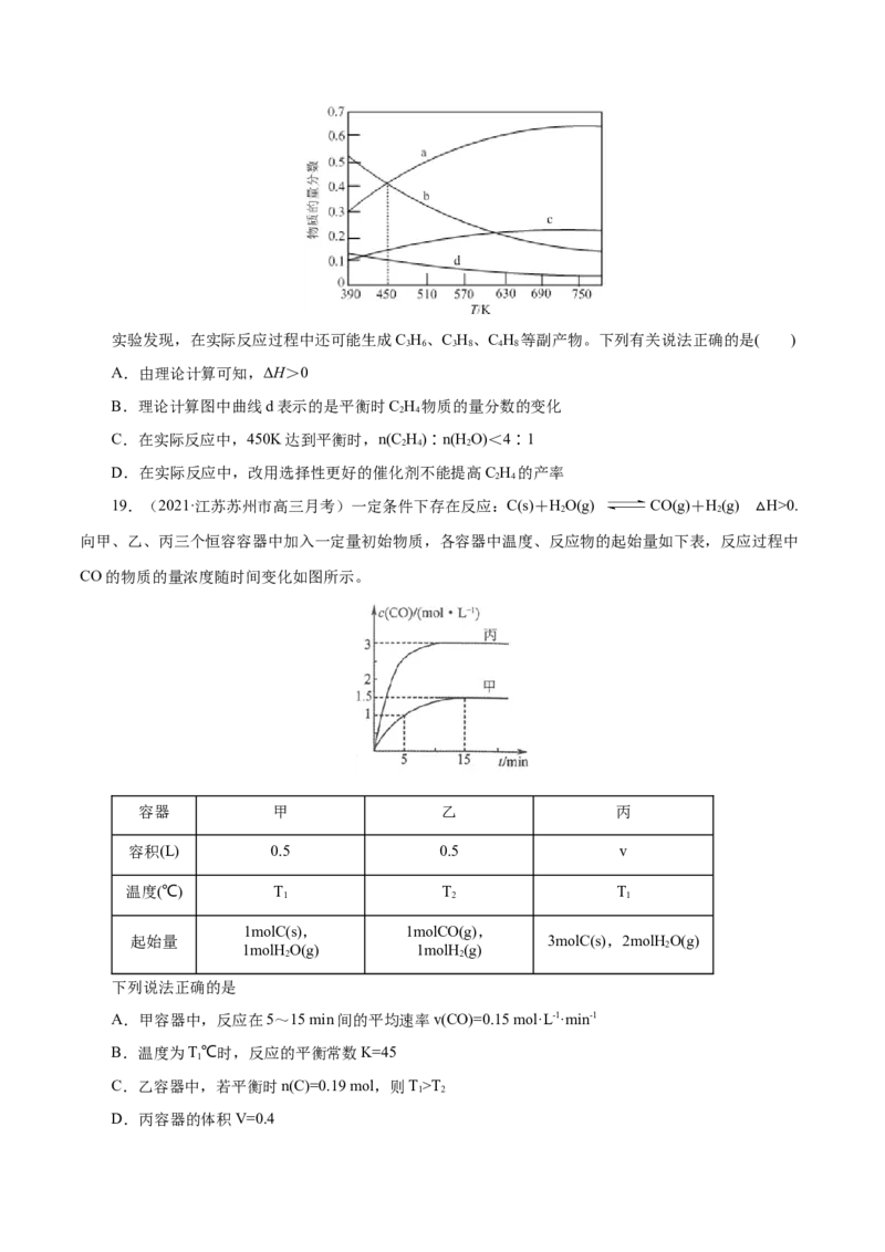 解密09化学反应速率与平衡(集训)(原卷版)_05高考化学_新高考复习资料_2021新高考资料_高频考点解密2021年高考化学二轮复习讲义+分层训练（浙江专版）3.28更新