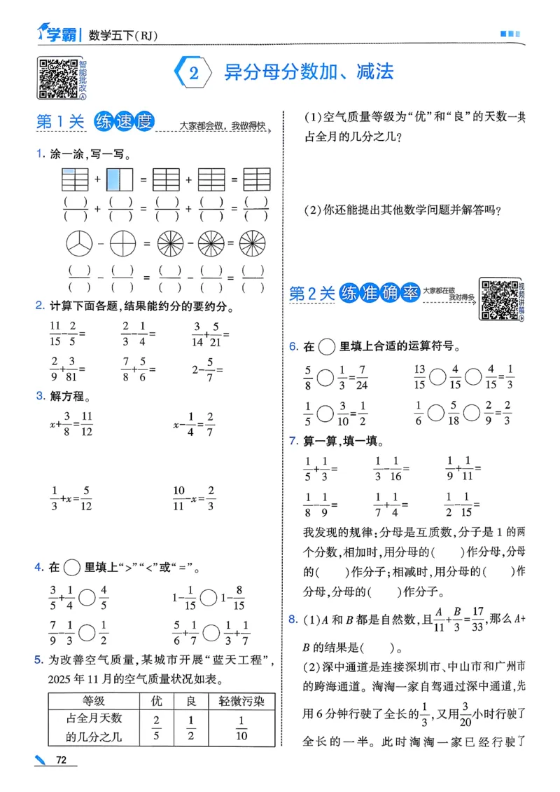 26春五下五星学霸数学人教_26春人教版数学三下_09、练习题+试卷合集_-26春《五星学霸》_26春《五星学霸》数学RJ5下