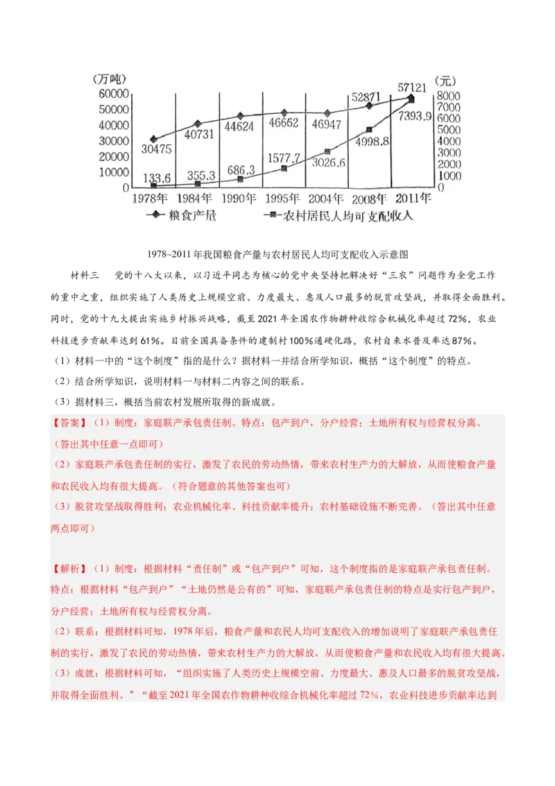 期末复习&middot;历史材料解析题专项50练（1-11课）（教师版）_新八下历史_00、更新资料3月23日_第二套(4)_期末专项复习-U269_2024版