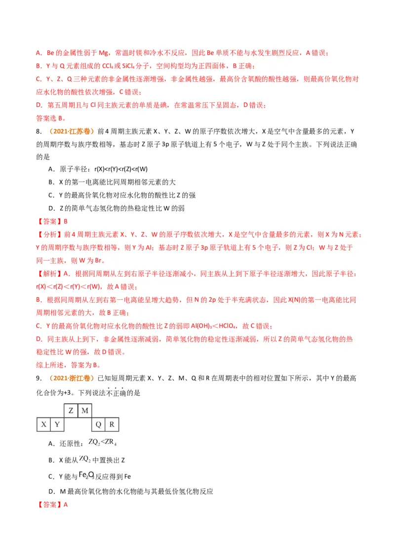 题型08元素周期律推断（解析版）_05高考化学_2024年新高考资料_2.2024二轮复习_2024年高考化学二轮热点题型归纳与变式演练（新高考通用）