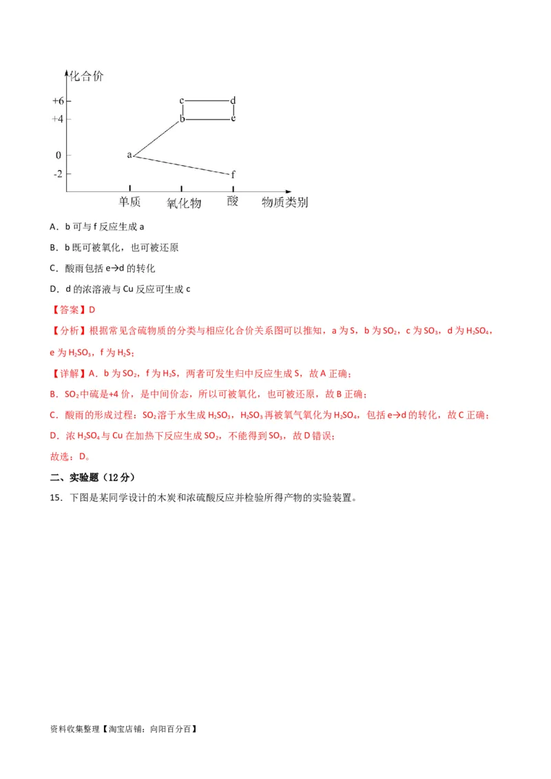 考点巩固卷04非金属及其化合物&nbsp;（解析版）_05高考化学_新高考复习资料_2024年新高考资料_一轮复习资料_完2024年高考化学一轮复习考点通关卷（新高考通用）_考点巩固卷