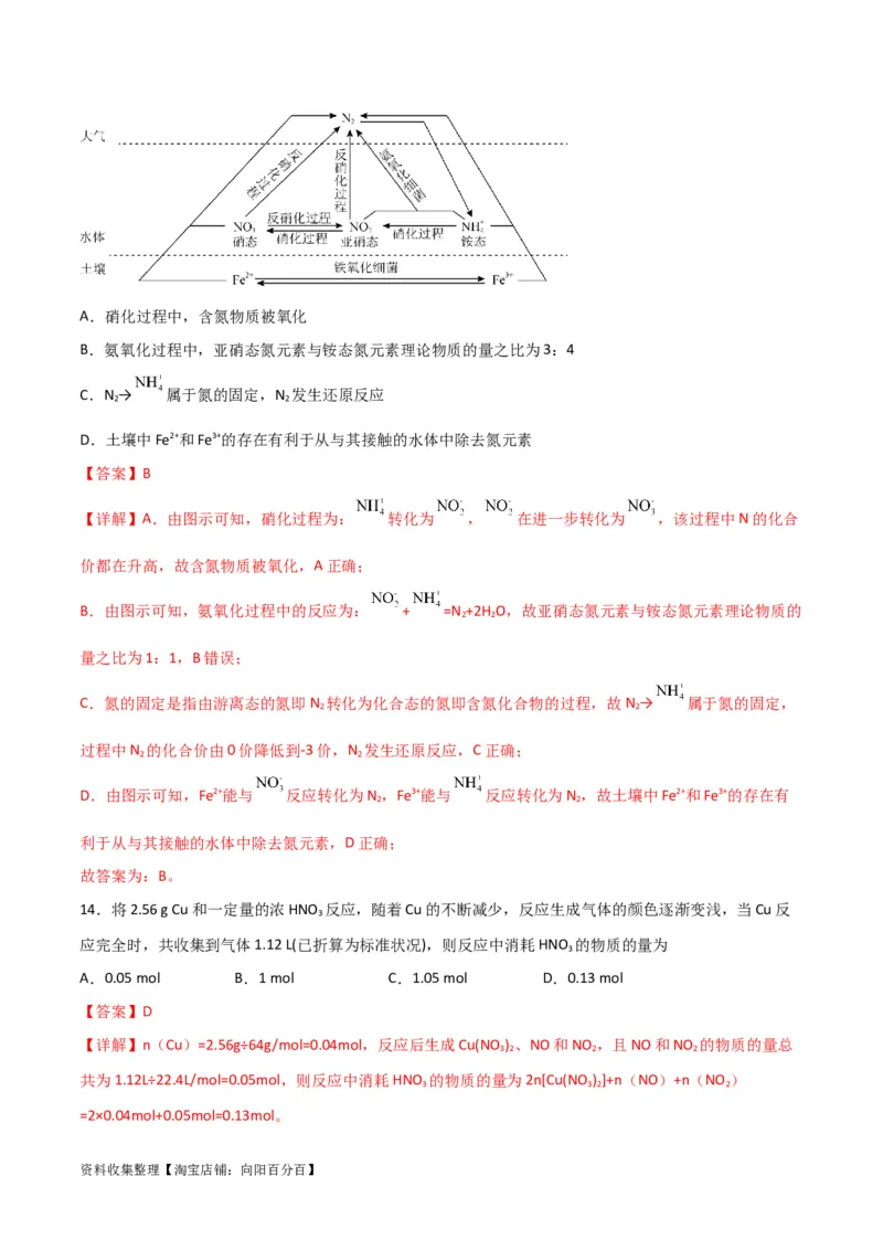 考点巩固卷04非金属及其化合物&nbsp;（解析版）_05高考化学_新高考复习资料_2024年新高考资料_一轮复习资料_完2024年高考化学一轮复习考点通关卷（新高考通用）_考点巩固卷