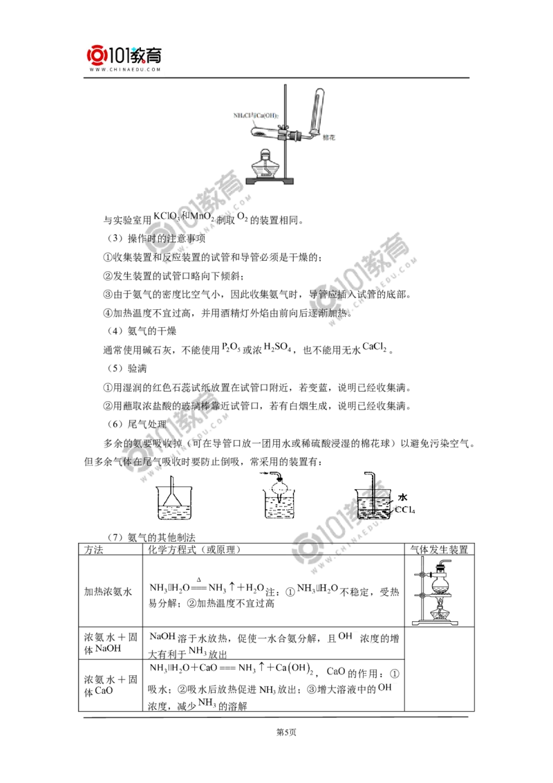 必修2第五章第二节氮及其化合物（2）_新人教版高中化学必修一、二_新人教版高中化学必修下册_101教育学（下学期）配套学案和练习