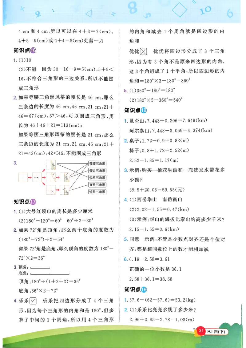 四下创新情景题应用阳光同学26春人教_26春人教版数学三下_09、练习题+试卷合集_-26春《计算小达人》_26春《阳光同学计算小达人》人教4下