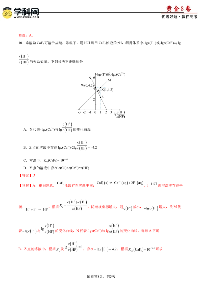 黄金卷07-赢在高考&middot;黄金8卷备战2024年高考化学模拟卷（福建专用）（解析版）_05高考化学_2024年新高考资料_4.2024高考模拟预测试卷