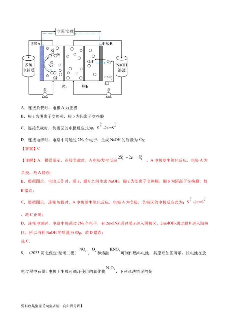 考点巩固卷07化学反应与能量（解析版）_05高考化学_新高考复习资料_2024年新高考资料_一轮复习资料_完2024年高考化学一轮复习考点通关卷（新高考通用）_考点巩固卷