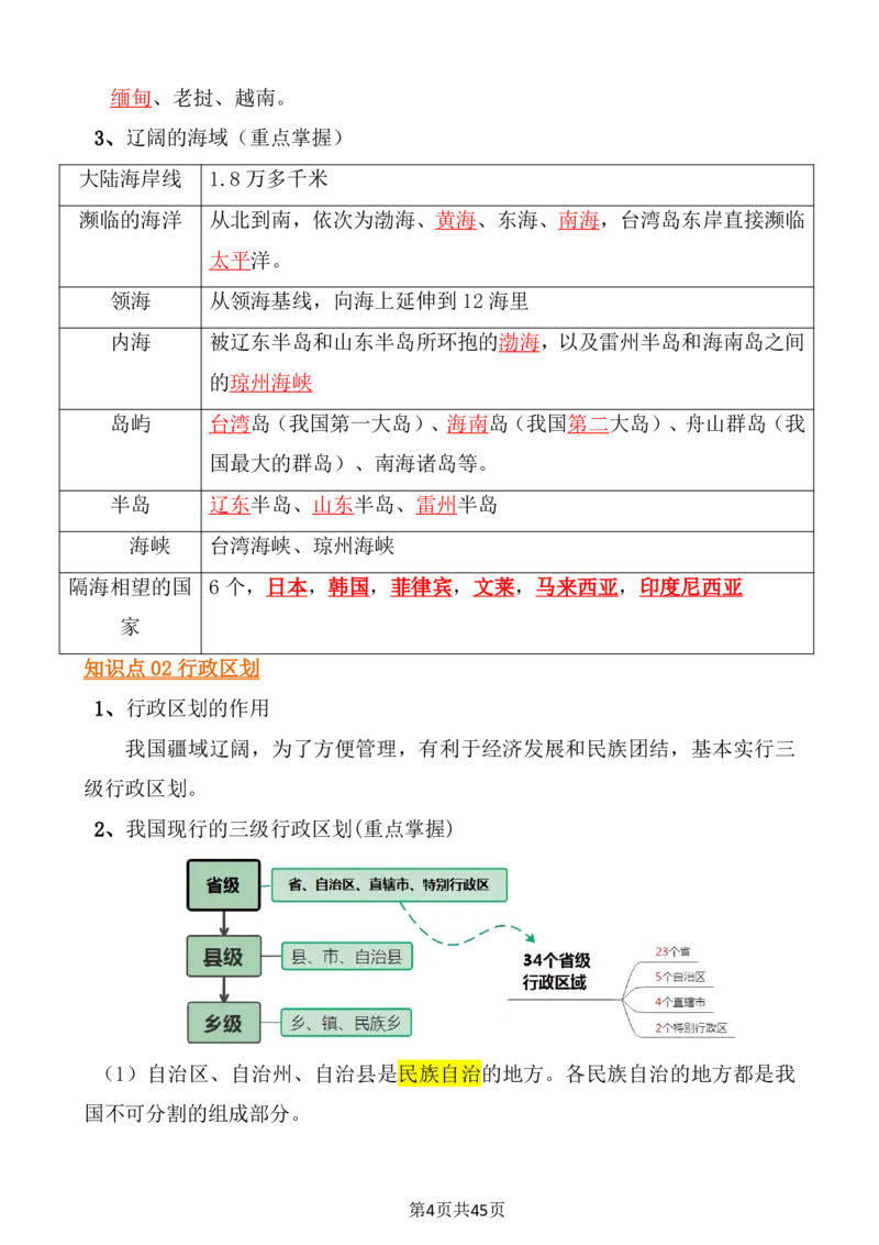 24年人教版八上地理必背知识点梳理_24秋《初中各科知识点梳理》_2024秋《名师总结》知识点789年级全科_24秋《名师总结》知识点八年级全科