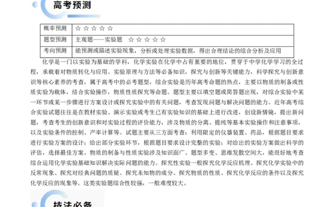 通关12化学实验综合（原卷版）-备战2024年高考化学抢分秘籍（新高考专用）_05高考化学_2024年新高考资料_5.2024三轮冲刺_备战2024年高考化学抢分秘籍（新高考专用）322209527