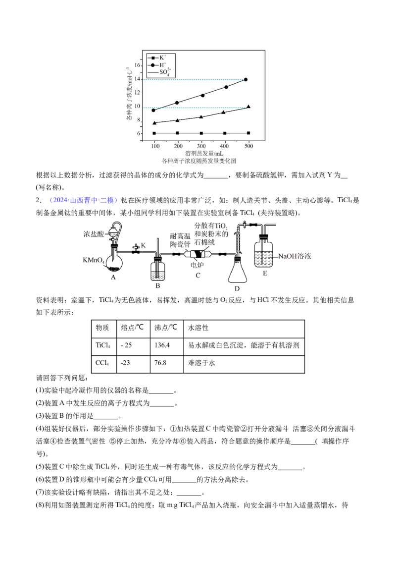 通关12化学实验综合（原卷版）-备战2024年高考化学抢分秘籍（新高考专用）_05高考化学_2024年新高考资料_5.2024三轮冲刺_备战2024年高考化学抢分秘籍（新高考专用）322209527