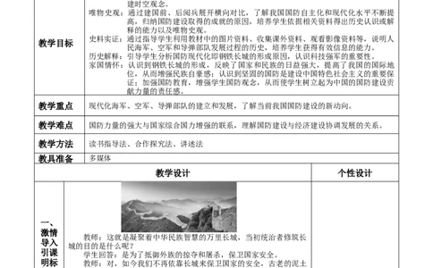 第15课钢铁长城-八年级历史下册_新八下历史_00、更新资料3月23日_第二套(4)_教学设计_教案1_第五单元