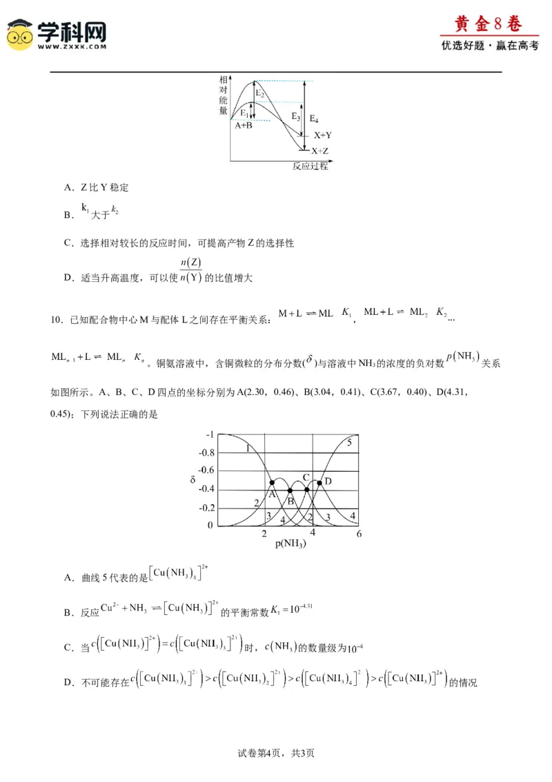 黄金卷04-赢在高考&middot;黄金8卷备战2024年高考化学模拟卷（福建专用）（考试版）_05高考化学_2024年新高考资料_4.2024高考模拟预测试卷