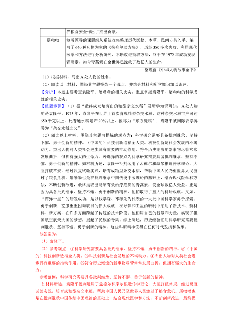 专题训练03++观点论述题（解题指导+典例剖析+20题精练）-2023-2024学年八年级历史下册期末满分冲刺复习攻略_新八下历史_19、赠送其它资料_旧版_12复习课件8下历史