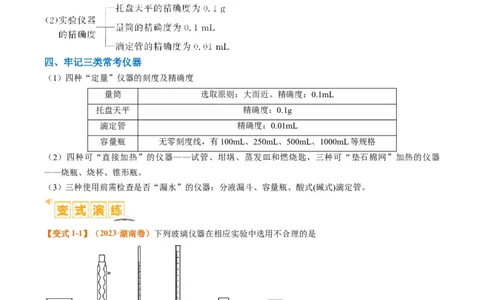 题型07化学实验基础（选择题）（原卷版）_05高考化学_2024年新高考资料_2.2024二轮复习_2024年高考化学二轮热点题型归纳与变式演练（新高考通用）