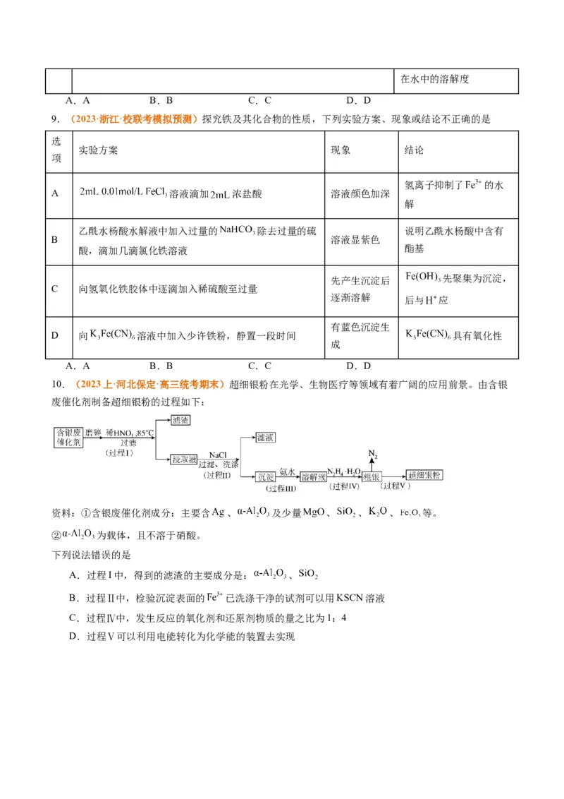 题型07化学实验基础（选择题）（原卷版）_05高考化学_2024年新高考资料_2.2024二轮复习_2024年高考化学二轮热点题型归纳与变式演练（新高考通用）