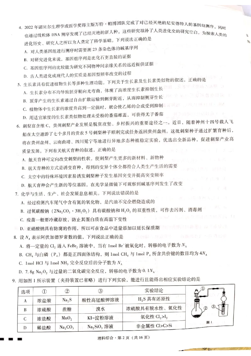 贵州省六校联盟2022-2023学年高三下学期适应性考试（三）理综试卷公众号：一枚试卷君_05高考化学_高考模拟题_新高考_贵州省六校联盟2022-2023学年高三下学期适应性考试（三）理综试卷