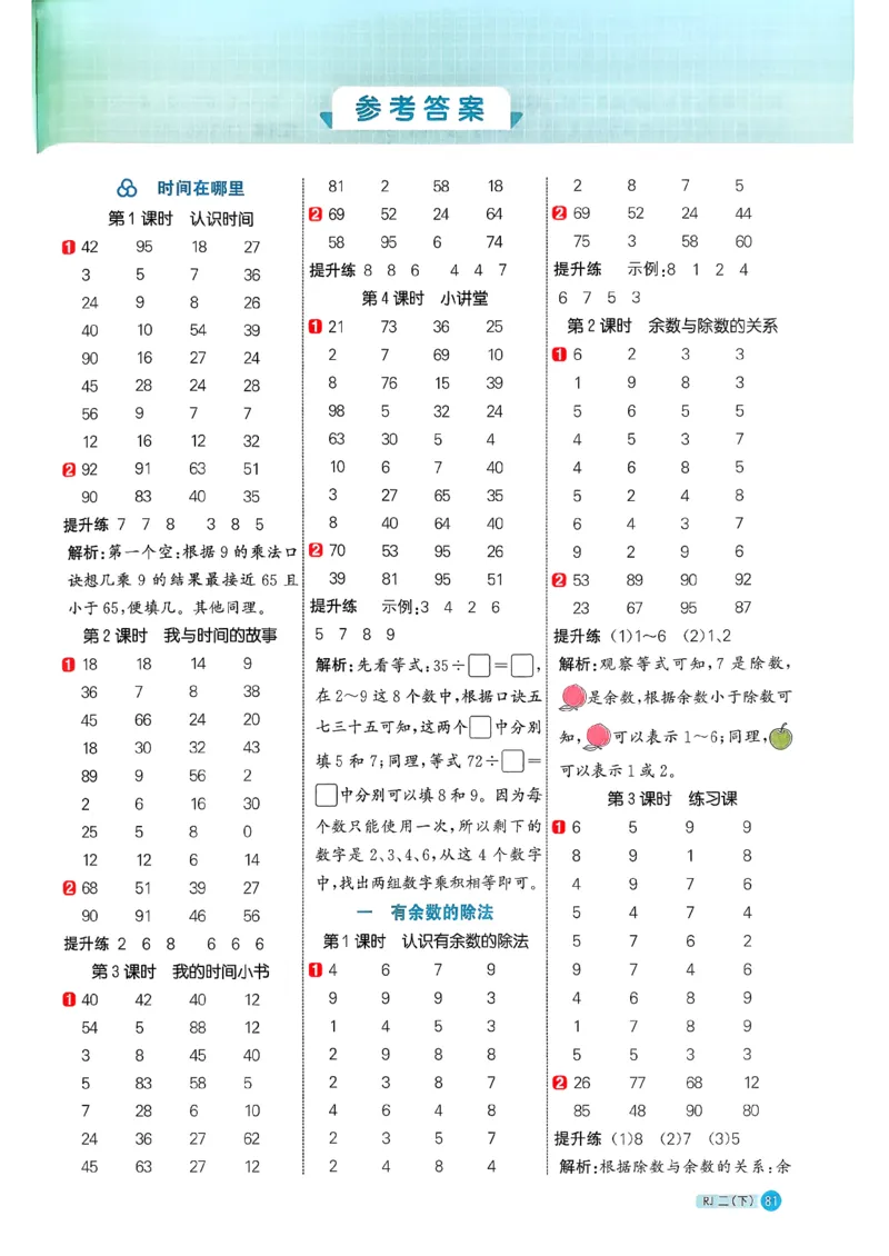 二下阳光同学计算小达人26春人教_26春人教版数学三下_09、练习题+试卷合集_-26春《计算小达人》_26春《阳光同学计算小达人》人教2下
