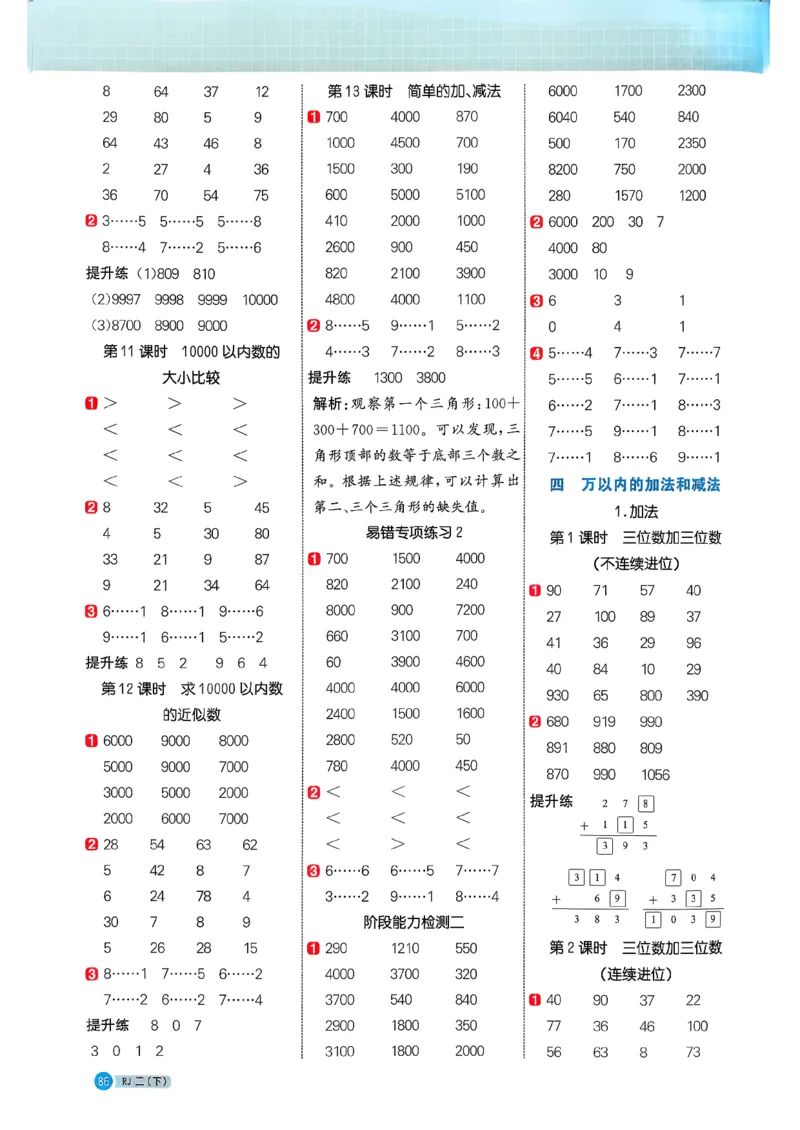 二下阳光同学计算小达人26春人教_26春人教版数学三下_09、练习题+试卷合集_-26春《计算小达人》_26春《阳光同学计算小达人》人教2下