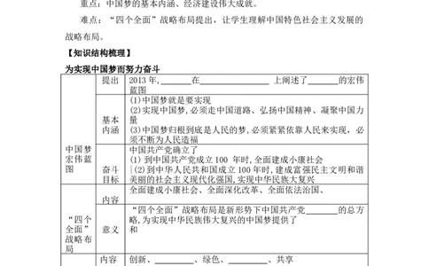 学案第11课为实现中国梦而努力奋斗学案_新八下历史_19、赠送其它资料_旧版_10导学案8下历史_导学案（2）