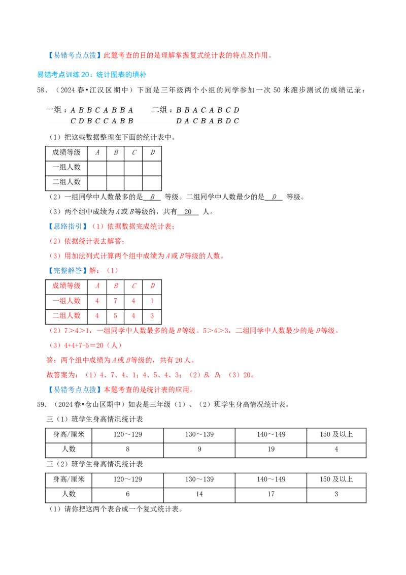 专题05易错题必刷练（复习讲义）-（人教版）教师版_26春人教版数学三下_19、赠送其它资料_新建文件夹_三年级数学下册（人教版）_母题专项练习-K35_2025版