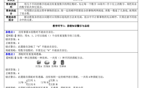 单元重点知识归纳与易错总结_26春人教版数学三下_00、更新资料3月18日_教学设计(3)_教案_教案2+导学案人教三下数学_导学案_8数学广角&mdash;&mdash;搭配（二）