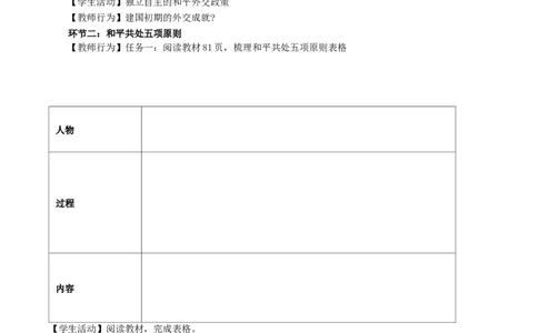 八下第一单元第4课《独立自主的和平外交》教学设计_新八下历史_00、上课课件PPT+教案更新中_第一单元_初中历史八下第4课《独立自主的和平外交》