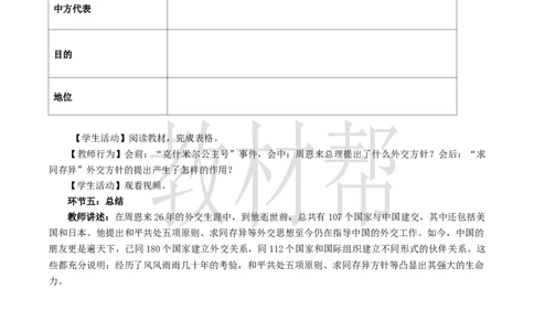 八下第一单元第4课《独立自主的和平外交》教学设计_新八下历史_00、上课课件PPT+教案更新中_第一单元_初中历史八下第4课《独立自主的和平外交》