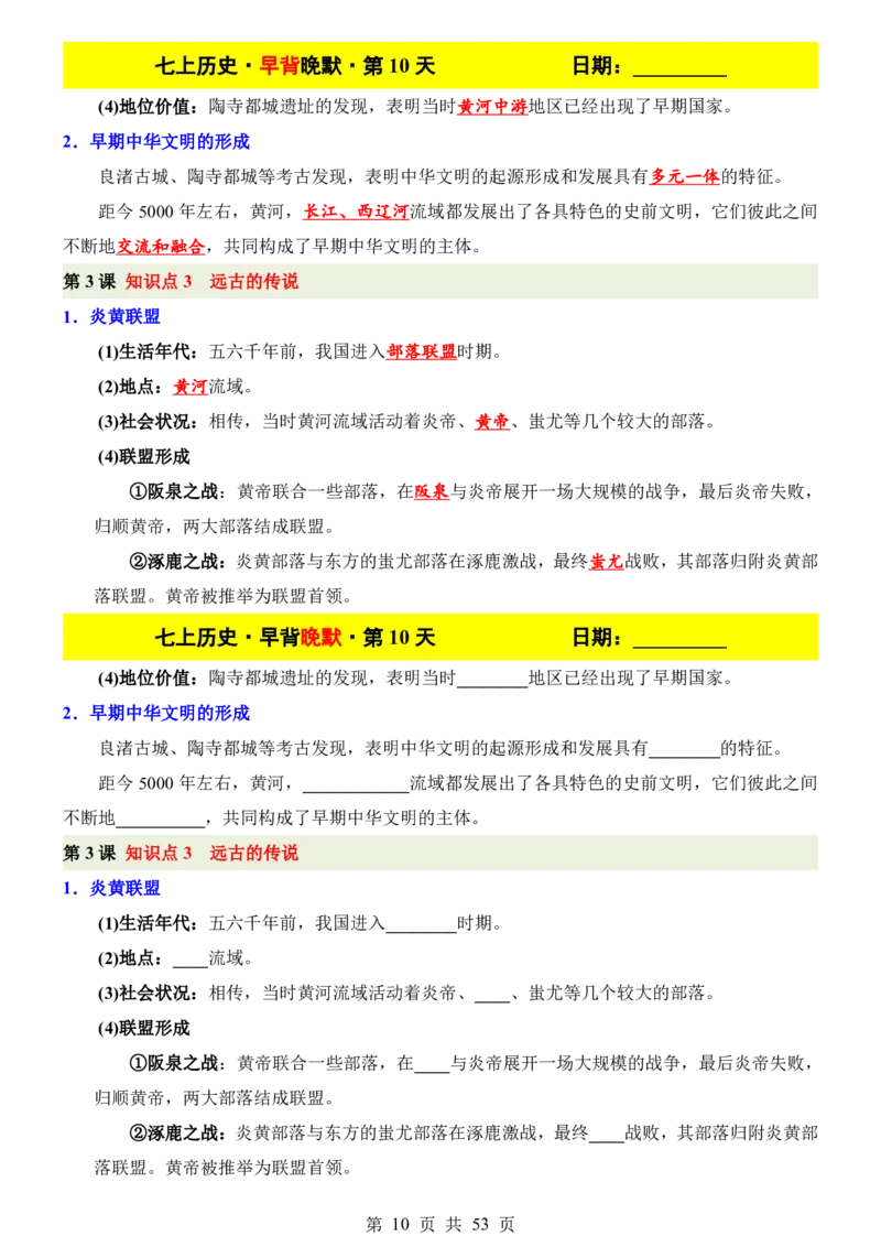 24新教材人教版七上历史早背晚默_24秋《初中各科知识点梳理》_2024秋《名师总结》知识点789年级全科_24秋《名师总结》知识点七年级全科