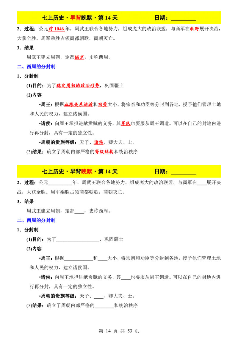 24新教材人教版七上历史早背晚默_24秋《初中各科知识点梳理》_2024秋《名师总结》知识点789年级全科_24秋《名师总结》知识点七年级全科