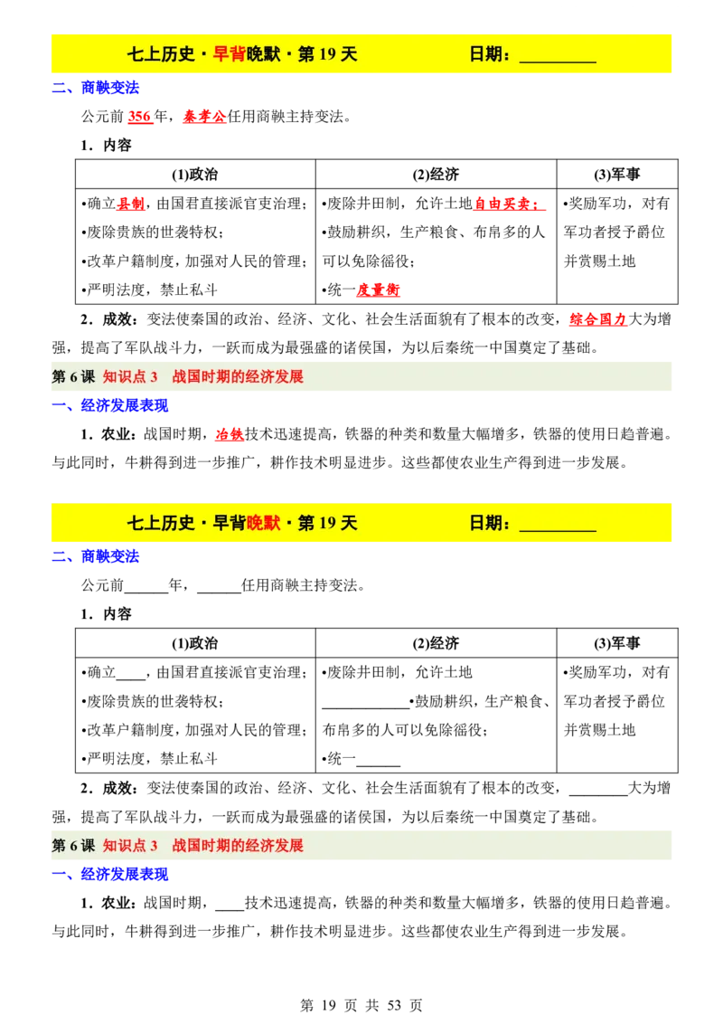 24新教材人教版七上历史早背晚默_24秋《初中各科知识点梳理》_2024秋《名师总结》知识点789年级全科_24秋《名师总结》知识点七年级全科
