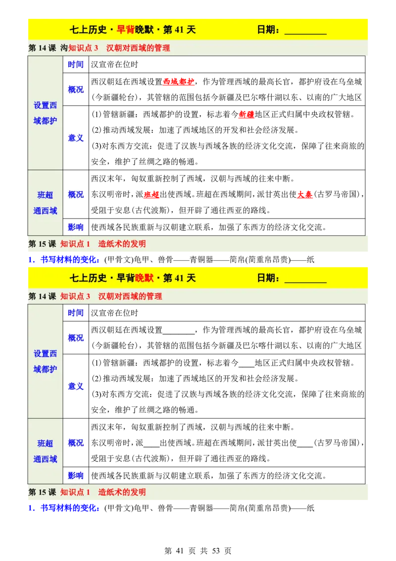 24新教材人教版七上历史早背晚默_24秋《初中各科知识点梳理》_2024秋《名师总结》知识点789年级全科_24秋《名师总结》知识点七年级全科