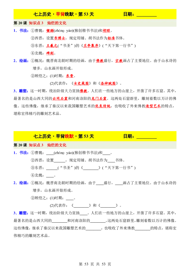 24新教材人教版七上历史早背晚默_24秋《初中各科知识点梳理》_2024秋《名师总结》知识点789年级全科_24秋《名师总结》知识点七年级全科