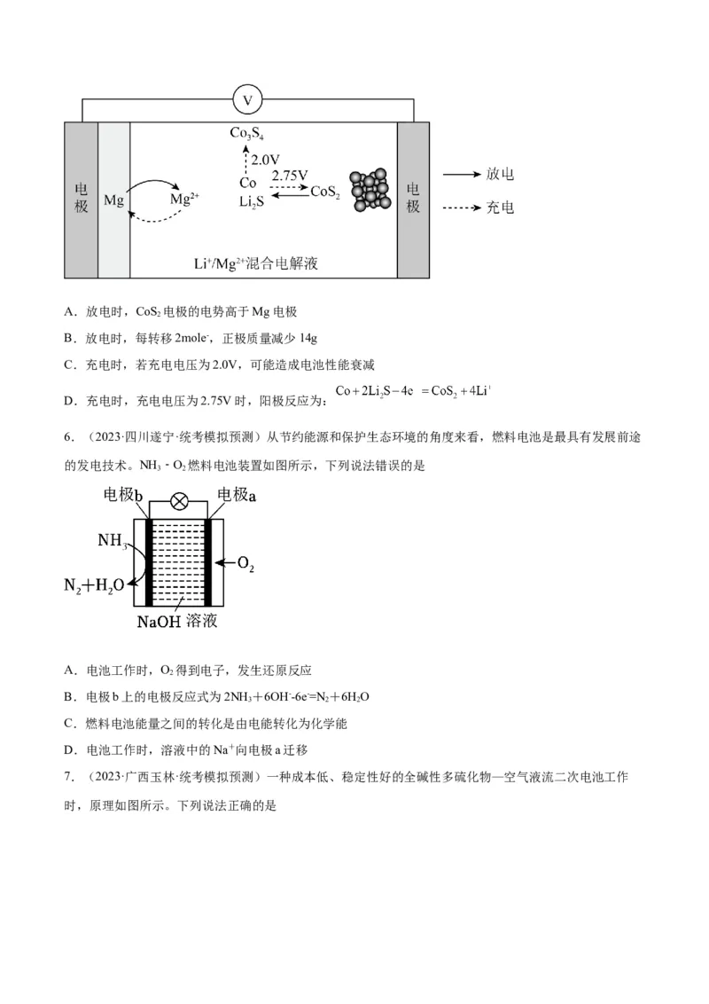 考点巩固卷07化学反应与能量-2024年高考化学一轮复习考点通关卷（新高考通用）（原卷版）_05高考化学_2024年新高考资料_1.2024一轮复习_2024年高考化学一轮复习考点通关卷（新高考通用）