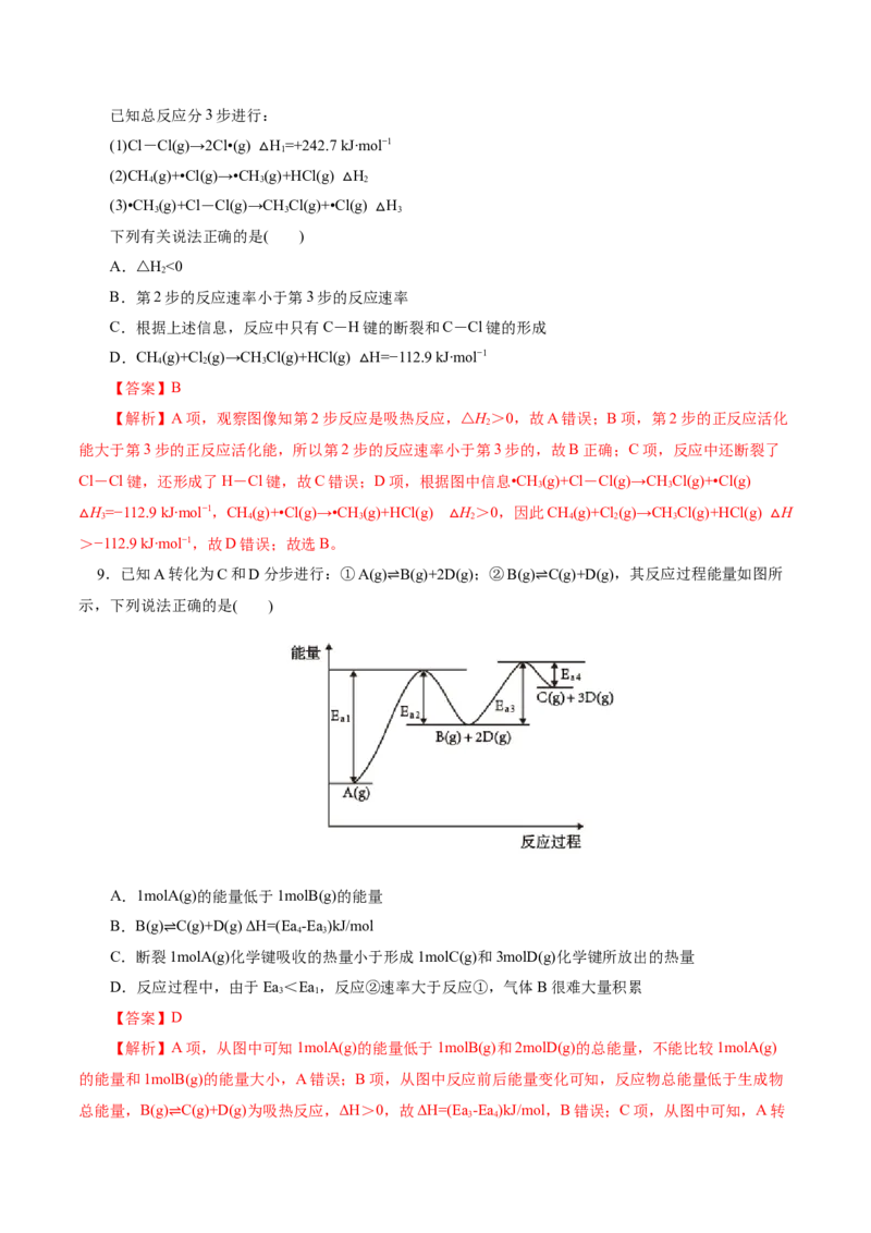 高考热点专项物质能量、能垒变化图像分析（解析版）_05高考化学_2025年新高考资料_二轮复习_上好课2025年高考化学二轮复习讲练测（新高考通用）3379109_主题三化学反应原理