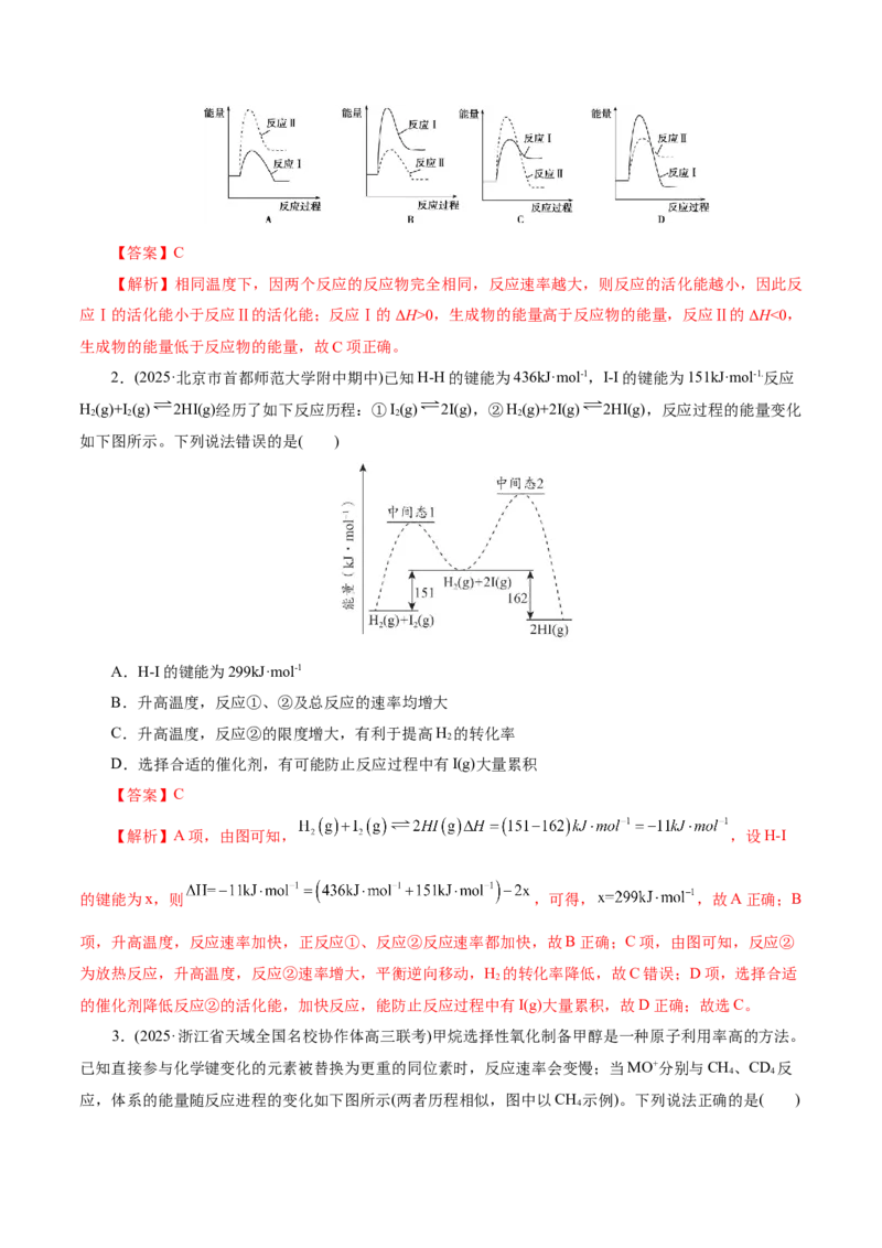 高考热点专项物质能量、能垒变化图像分析（解析版）_05高考化学_2025年新高考资料_二轮复习_上好课2025年高考化学二轮复习讲练测（新高考通用）3379109_主题三化学反应原理