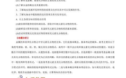 解密06金属及其化合物（讲义）-高频考点解密2021年高考化学二轮复习讲义+分层训练（浙江专版）_05高考化学_新高考复习资料_2021新高考资料