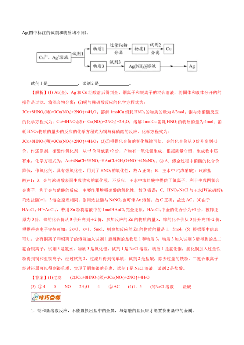 解密06金属及其化合物（讲义）-高频考点解密2021年高考化学二轮复习讲义+分层训练（浙江专版）_05高考化学_新高考复习资料_2021新高考资料