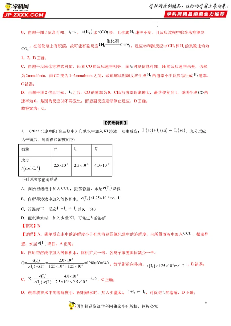 重难点12化学反应速率与化学平衡图表分析（解析版）_05高考化学_新高考复习资料_2023年新高考资料_专项复习_2023年高考化学热点&middot;重点&middot;难点专练（新高考专用）_137
