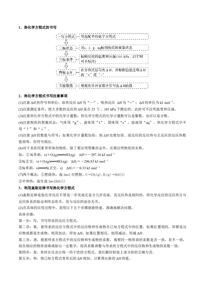 解密06化学反应与热能（讲义）-高频考点解密2022年高考化学二轮复习讲义+分层训练（全国通用）（解析版）_05高考化学_通用版（老高考）复习资料_2023年复习资料_二轮复习