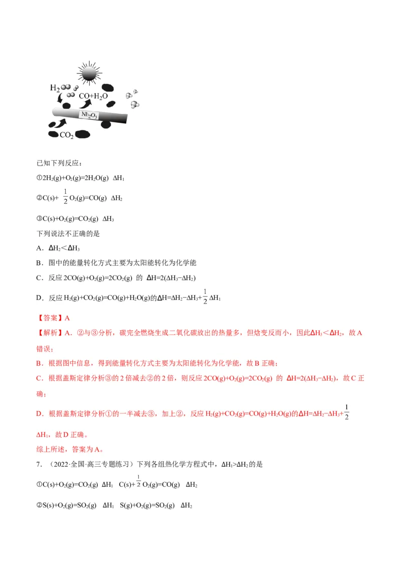 解密06化学反应与热能（讲义）-高频考点解密2022年高考化学二轮复习讲义+分层训练（全国通用）（解析版）_05高考化学_通用版（老高考）复习资料_2023年复习资料_二轮复习