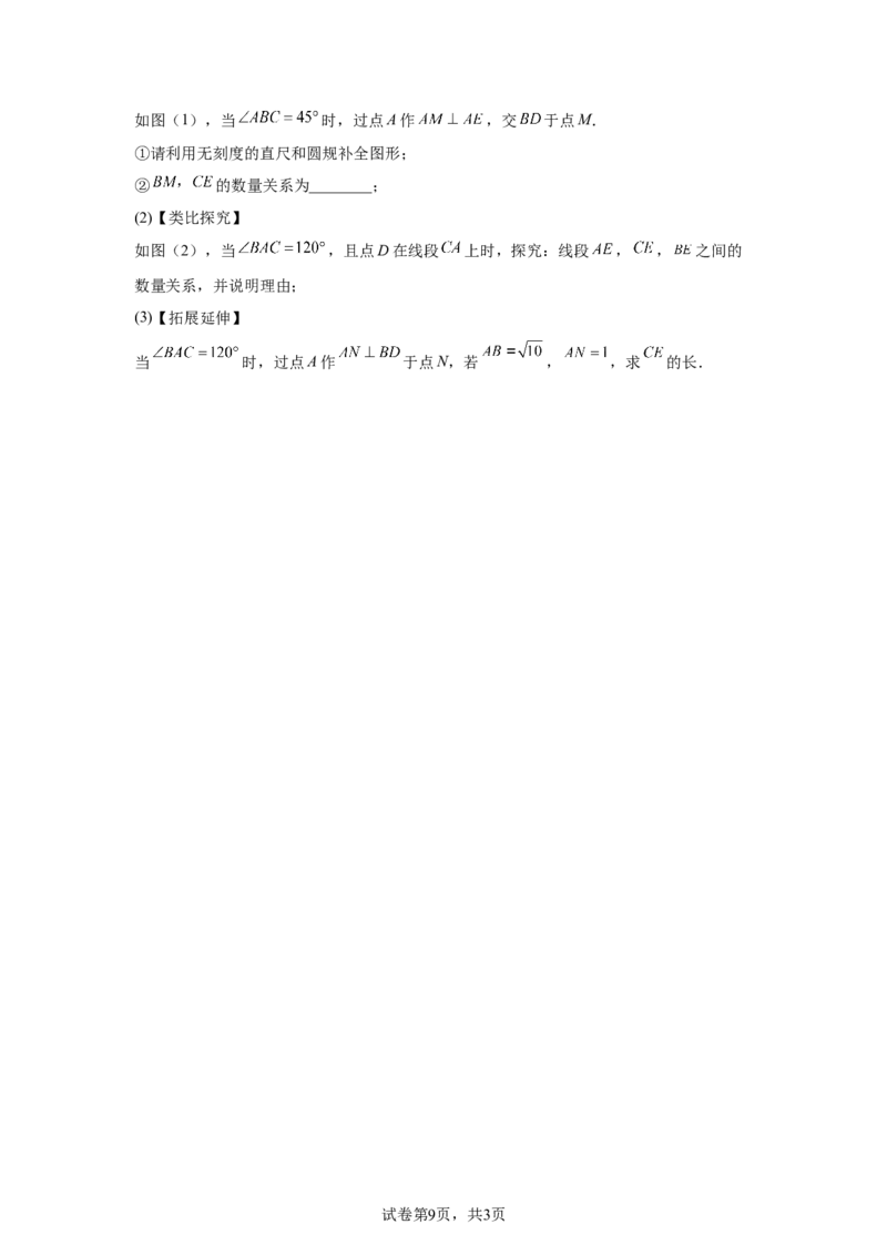 2024-2025学年贵州省贵阳市花溪区麦坪中学九年级（下）中考二模数学试卷_2026春《初中一遍过》系列_2026《天星教育&bull;一遍过》（9年级下册)）(人教+北师）_2025全国各地中考数学模拟试卷