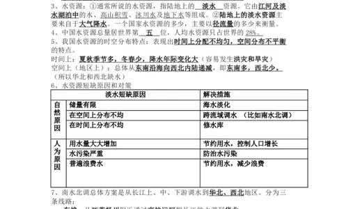 中图版七年级地理下册知识点归纳总结_24秋《初中各科知识点梳理》_初中地理《知识梳理》7-8年级上下册_中图版初中地理7-8年级上下册知识点梳理